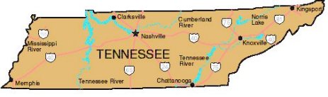 Map of Tennessee