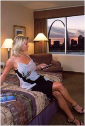 Hotel rooms at the Casino Queen in St. Louis Illinois